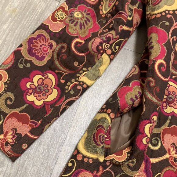 Womens Bentley A. Retro Floral Quarter Trench Vintage Button Up‎ Jacket - Picture 6 of 8